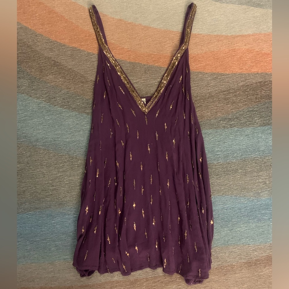 Free People deep v mini dress